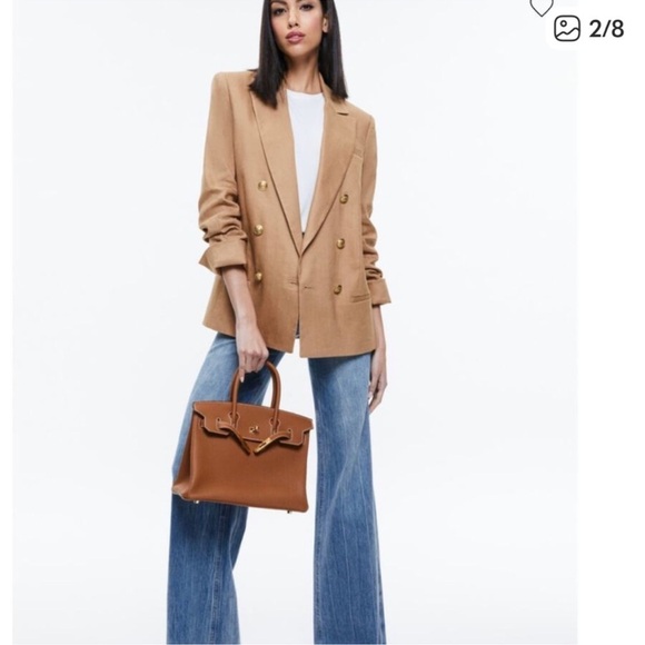 Alice + Olivia Jackets & Blazers - Alice + Olivia Tan Blazer with Gold Accents